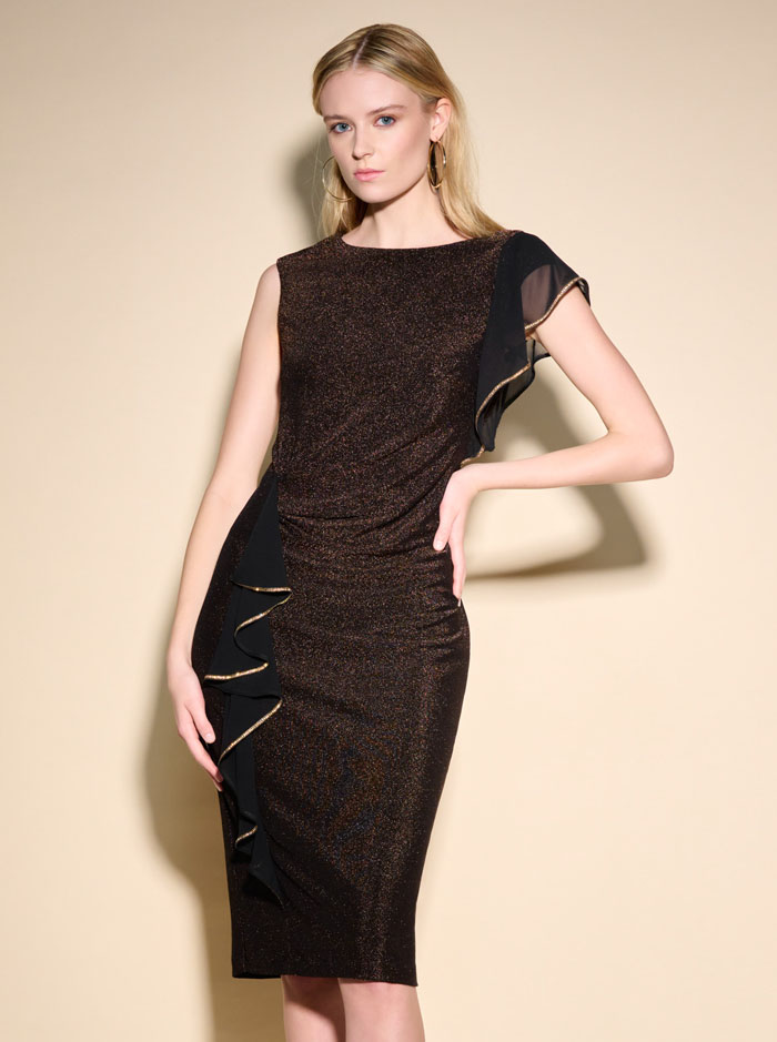 233775 Dress - Black & Gold (Joseph Ribkoff)